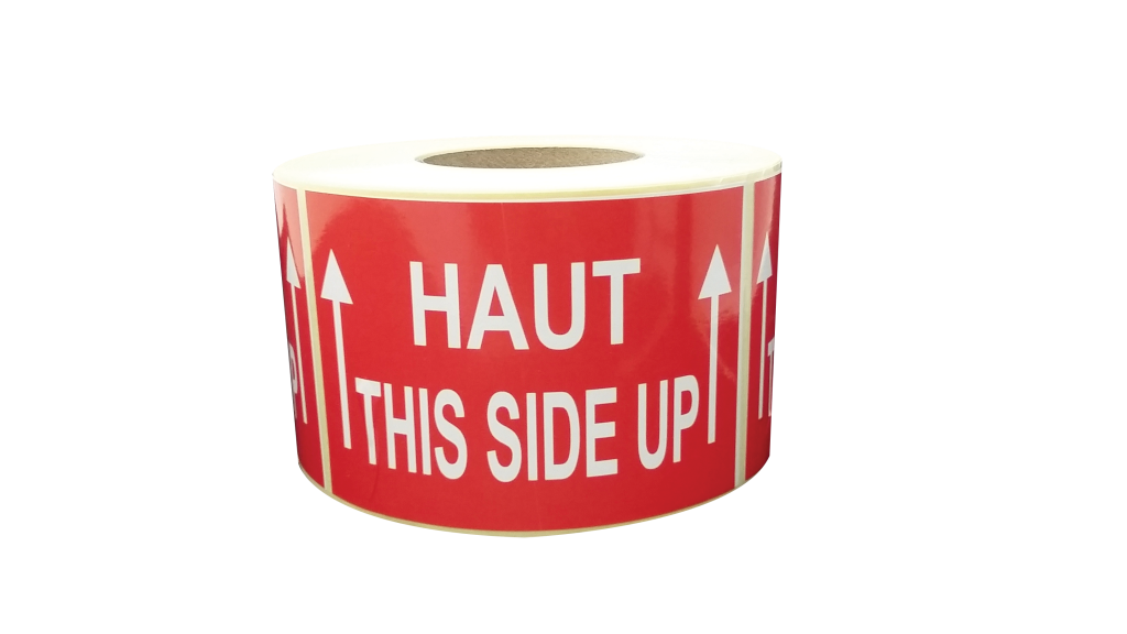 Étiquettes haut this side up adhésives pour envois à l'international